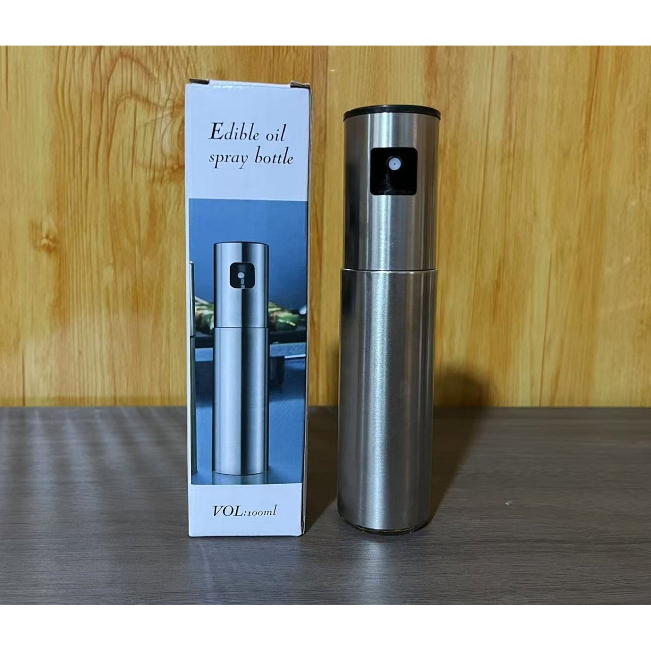 Pulverizator Ulei, Otet, Flippy, din Otel Inoxidabil, 100 ml, Reincarcabil, 18.3 x 4.3 cm, Argintiu [5]