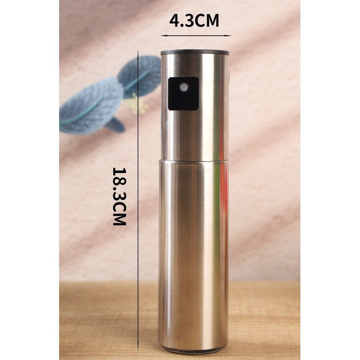 Pulverizator Ulei, Otet, Flippy, din Otel Inoxidabil, 100 ml, Reincarcabil, 18.3 x 4.3 cm, Argintiu [4]