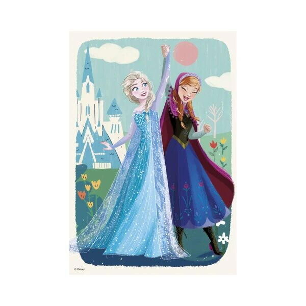 Puzzle 2 in 1 - Anna si Elsa (2 x 77 piese) [3]