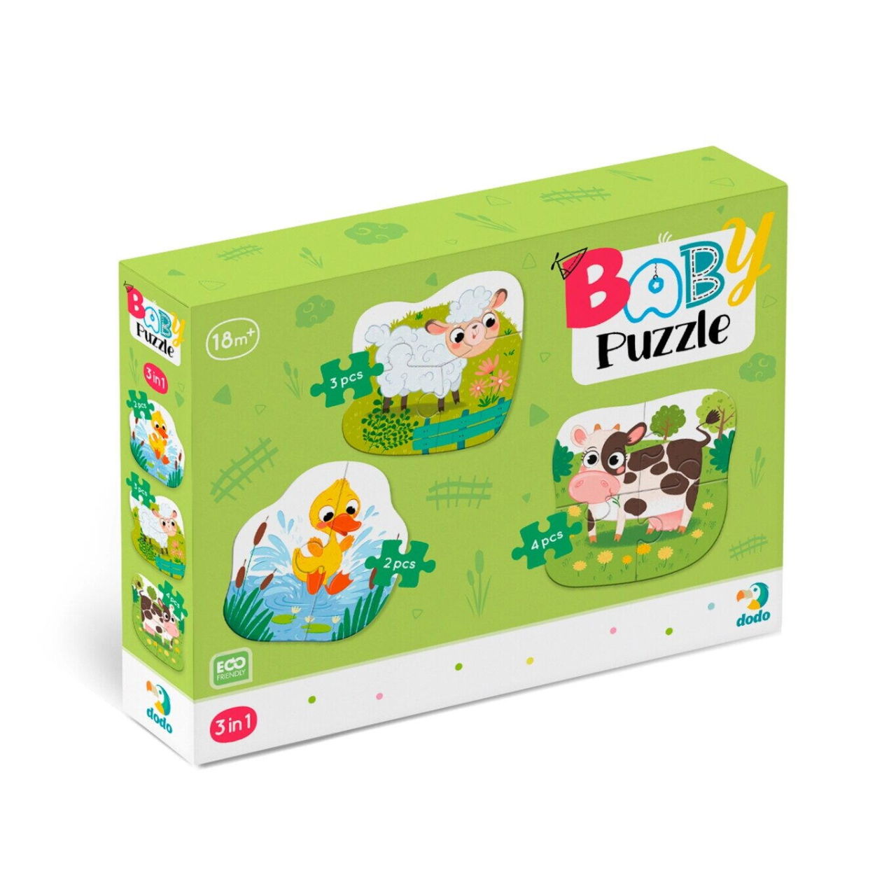 Puzzle 3 in 1 - Animalutele de la ferma (2,3,4 piese) [2]