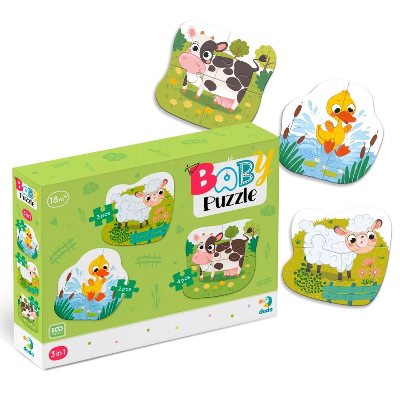 Puzzle 3 in 1 - Animalutele de la ferma (2,3,4 piese) [4]