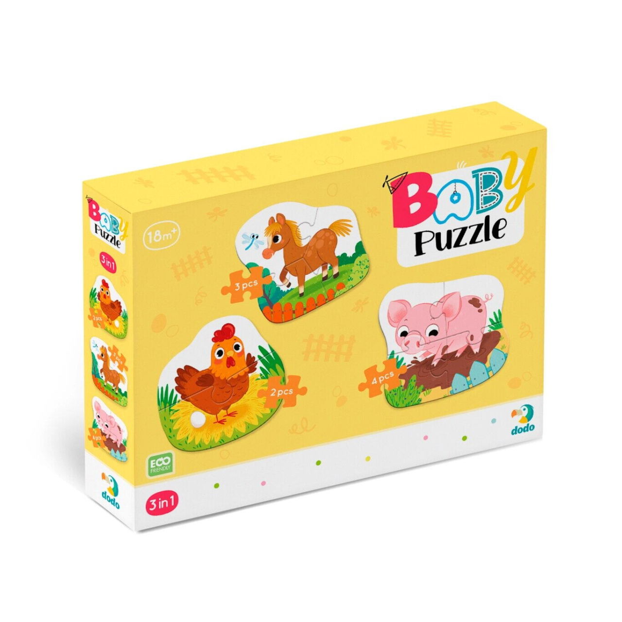 Puzzle 3 in 1 - O zi la ferma (2,3,4 piese) [2]