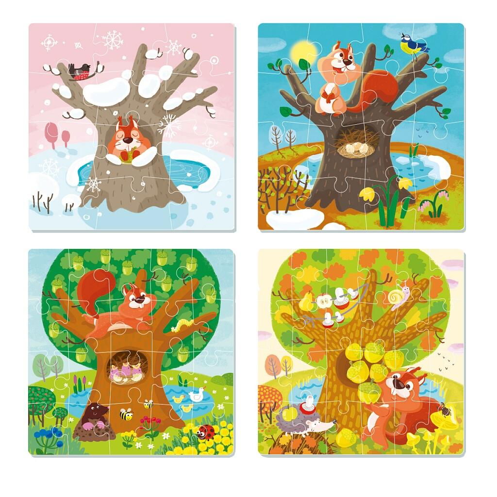 Puzzle 4 in 1 - Anotimpurile (12, 16, 20, 24 piese) [2]