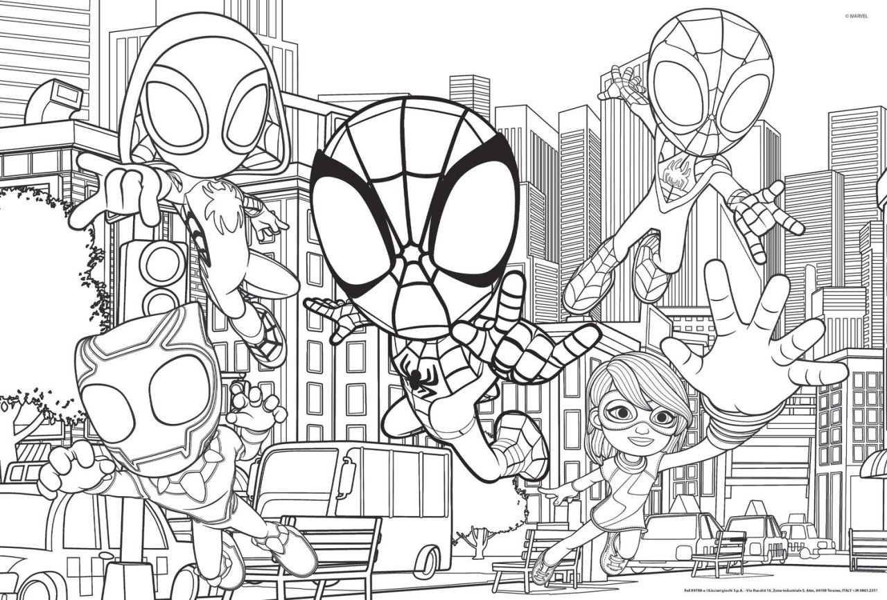 Puzzle de colorat maxi - Paienjenelul Marvel si prietenii lui uimitori (2 x 24 de piese) [5]