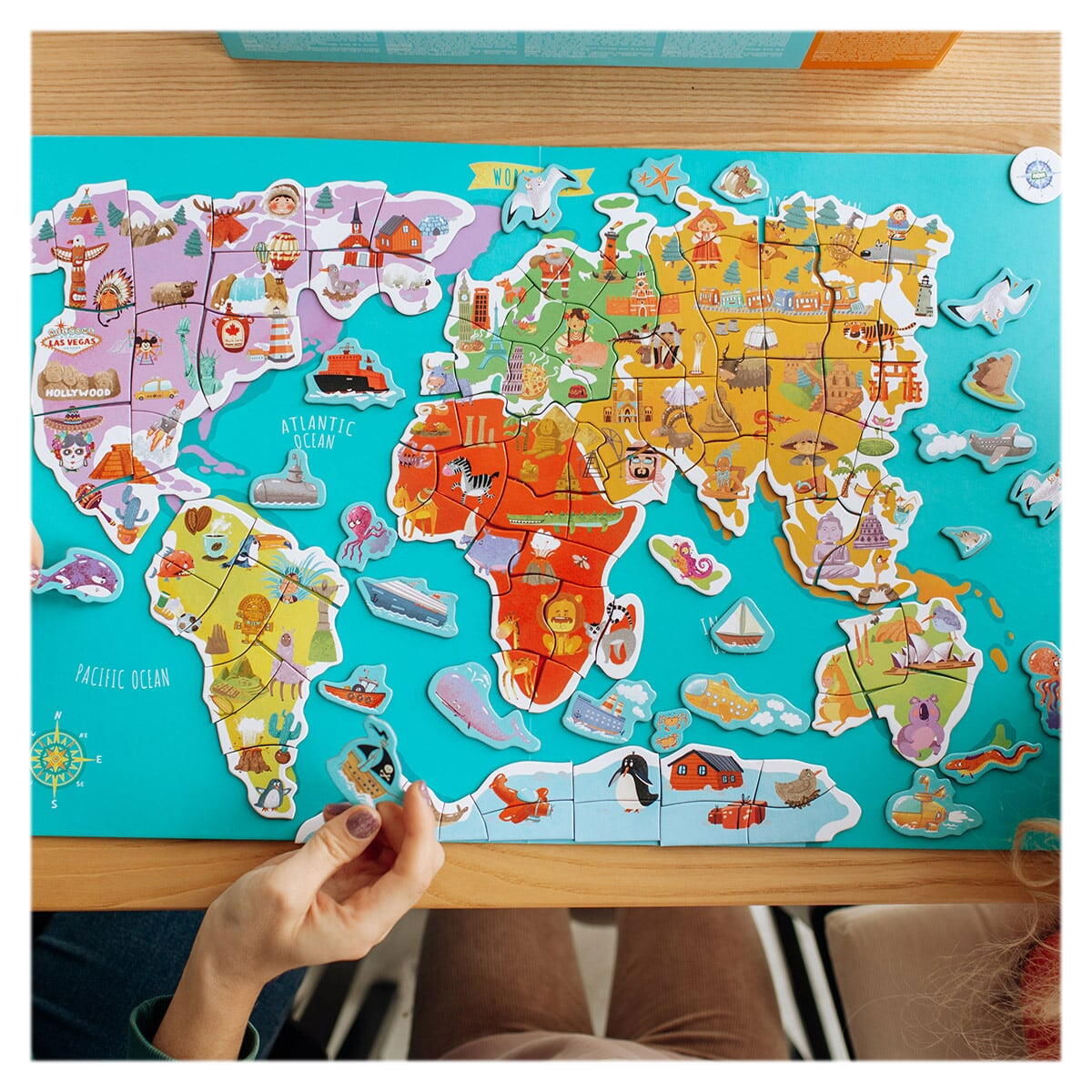 Puzzle magnetic - Harta lumii (136 piese) [4]