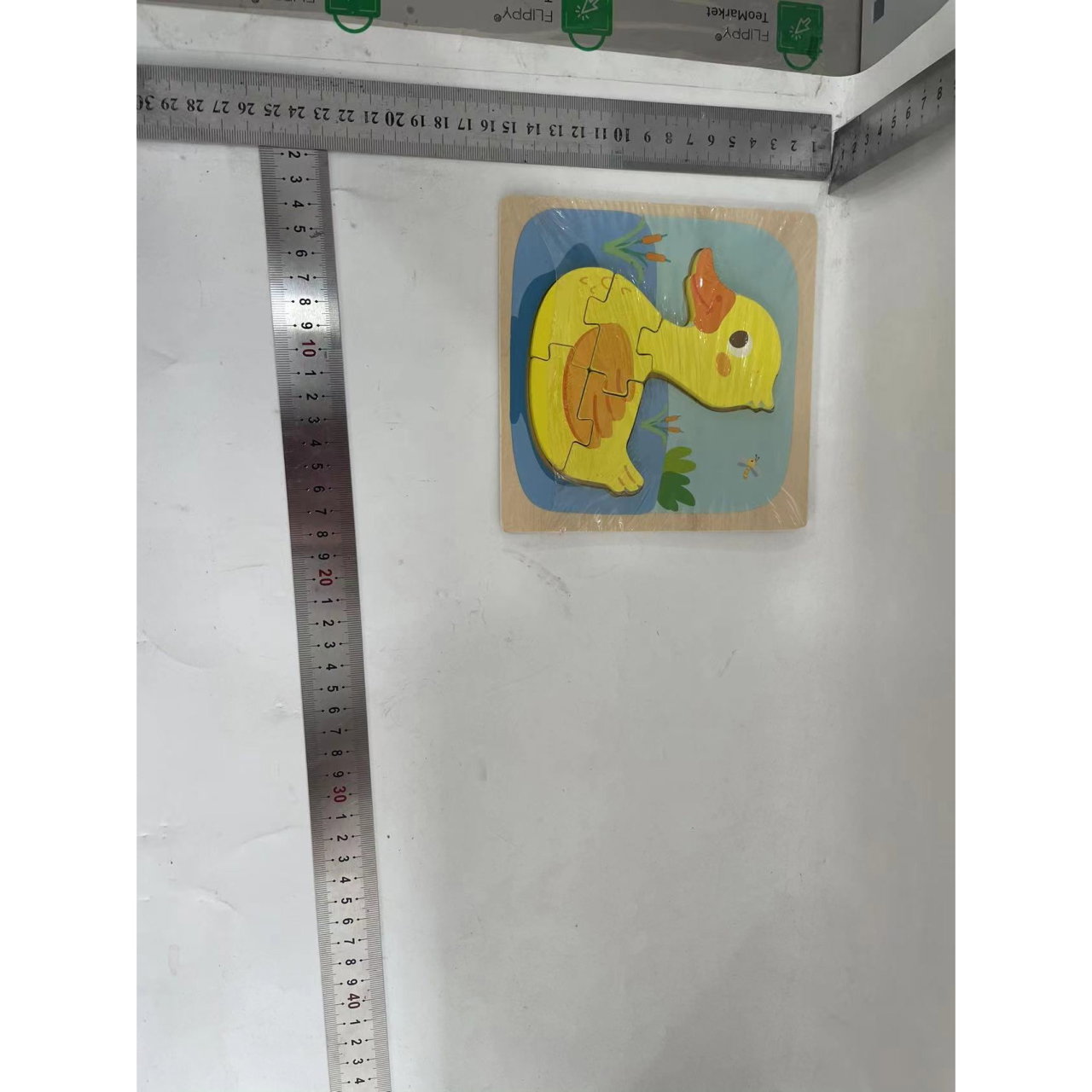 Puzzle Montessori din Lemn pentru Copii, Flippy, 3D, 0-3 Ani, Model Ratusca, Educativ, Intuitiv, Creativ, 5 Piese, 15x15x0.5 cm, Multicolor [2]