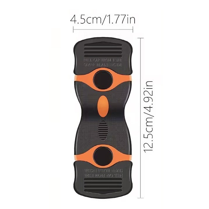 Racleta Multifunctionala pentru Curatare Sticla si Ceramica,  Flippy, Design Ergonomic, Maner Anti-alunecare, Include 20 de Lame de Schimb, 12,5 x 4,5 cm, Portocaliu [3]
