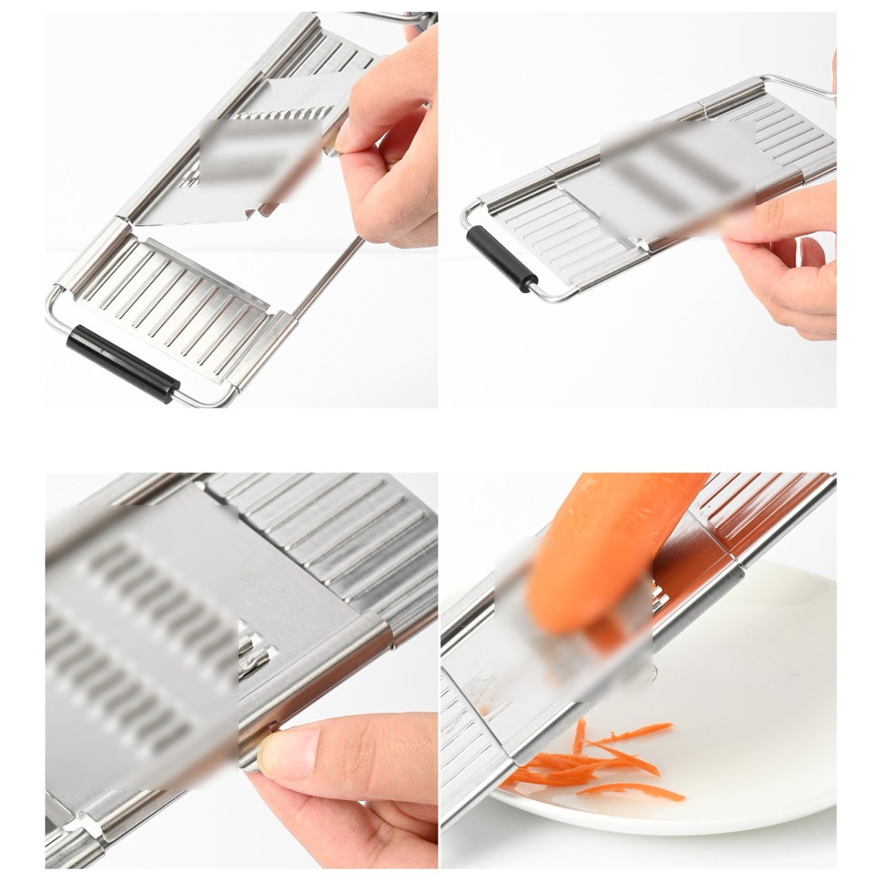 Razatoare multifunctionala Flippy, Inox, 4 tipuri de lame, usor de manevrat, maner din ABS ergonomic,33 x 8.6 cm, periuta curatare inclusa, Lame interschimbabile, Argintiu [5]