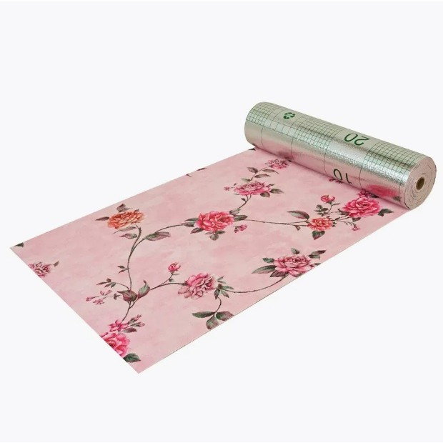 Rola Autoadeziva pentru Perete, Flippy, din Panza, 10 m, Rezistenta la Umezeala, 2.5 mm Grosime, Model Trandafiri, Roz [4]