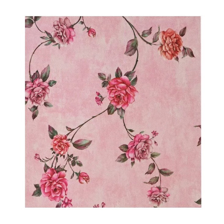 Rola Autoadeziva pentru Perete, Flippy, din Panza, 10 m, Rezistenta la Umezeala, 2.5 mm Grosime, Model Trandafiri, Roz [1]