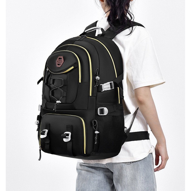 Rucsac Multifunctional pentru Calatorie, Flippy, pentru Alpinism, Voiaj, Drumetii, din Panza Oxford, 34x16x52 cm, Negru [3]