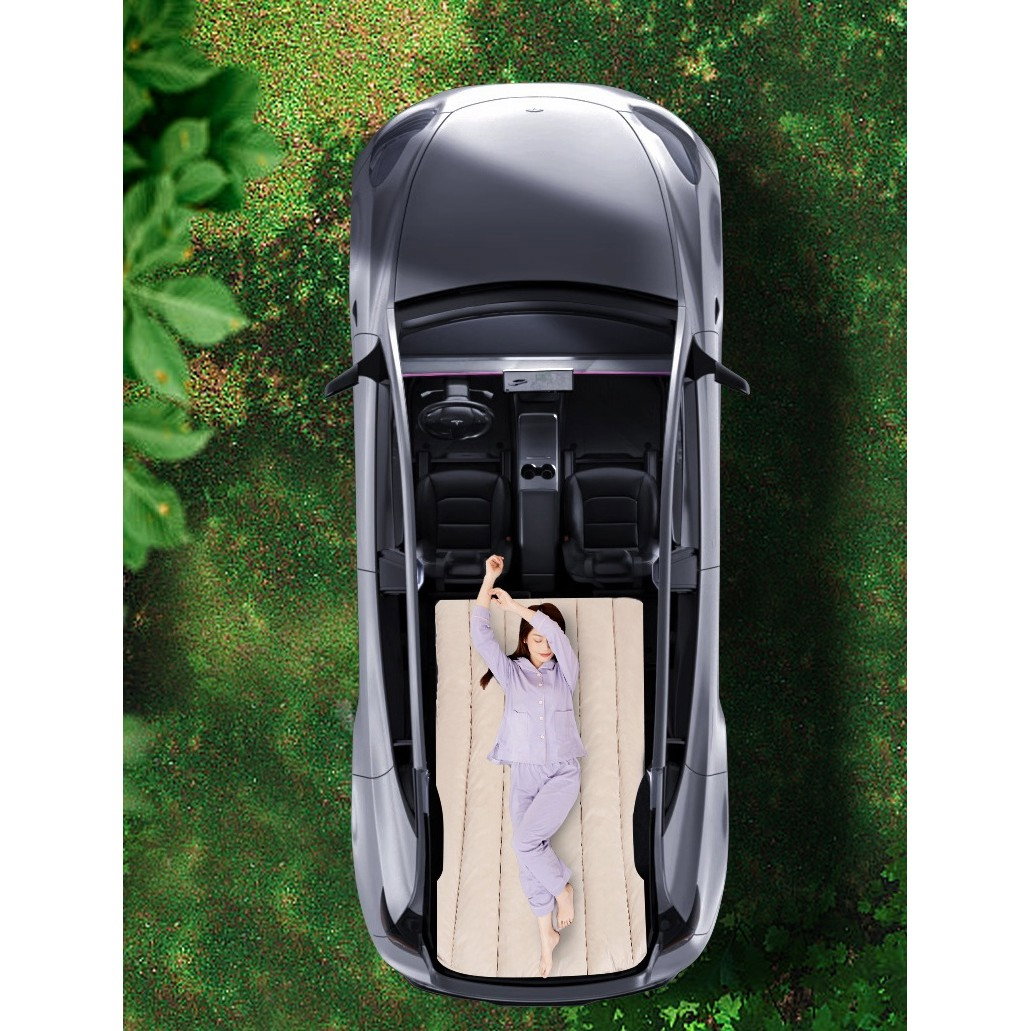 Saltea Speciala de Calatorie, Flippy, Tesla Model Y / 3, pentru Camping, Portbagaj, Spate, pentru Dormit in Aer Liber, Geanta si Perna Incluse, Gri [4]