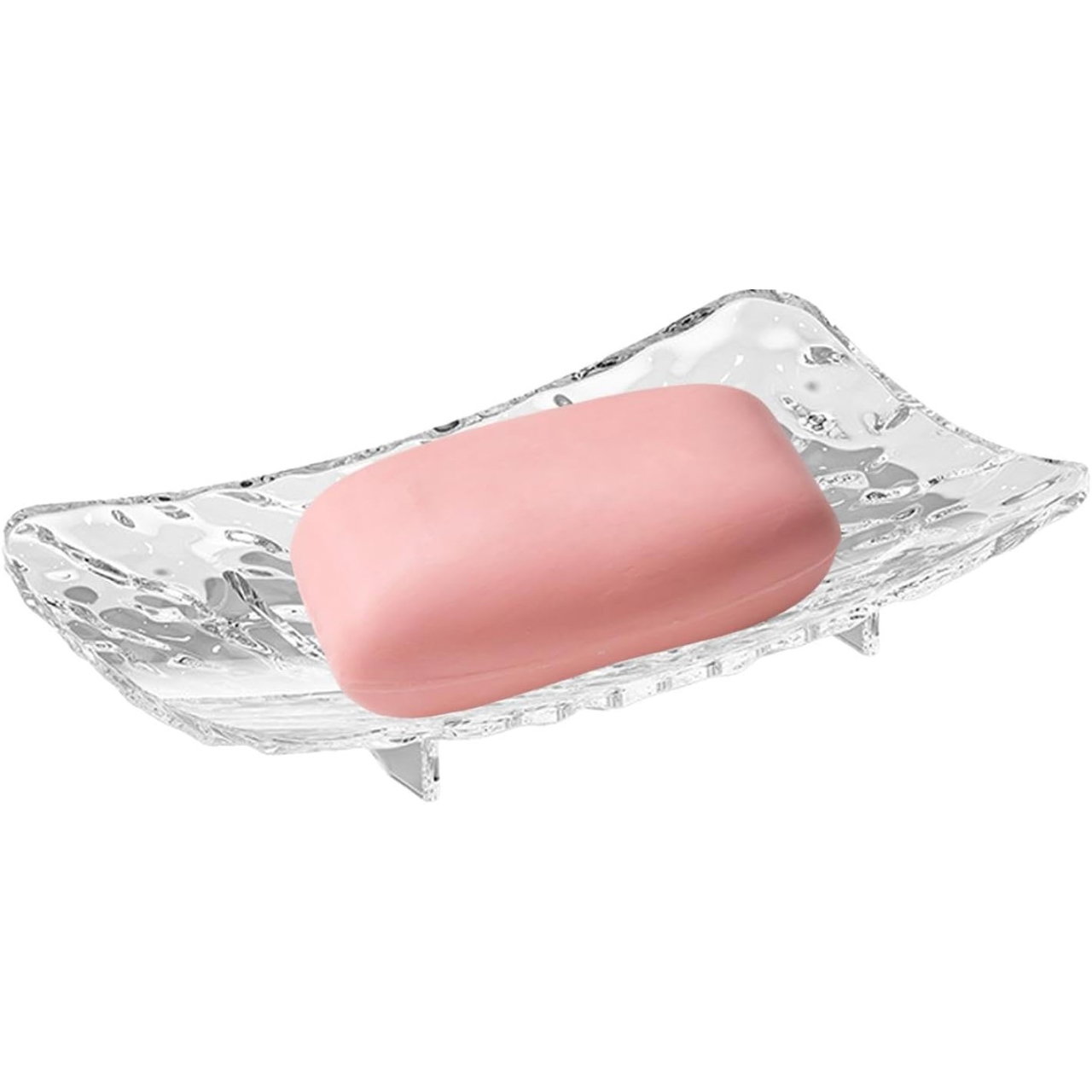 Savoniera din Plastic Flippy, 11 x 8 cm, cu Scurgere Apa, Design Modern, Transparent [4]