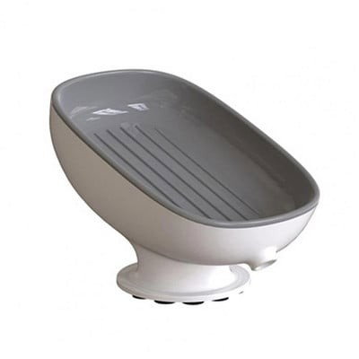 Savoniera din Plastic, Flippy, cu Ventuza, Design Modern, Gri [1]