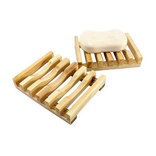 Savoniera, Flippy, din Lemn de Bambus, Scurgere Apa, 11.5 x 8 cm, Natur [5]