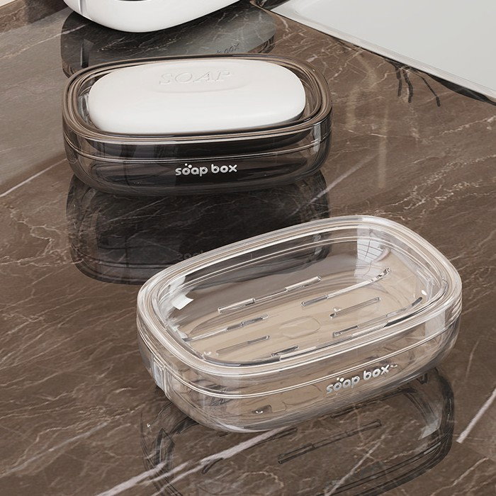 Savoniera, Flippy, Pentru Blat, PET, Scurgere Optima, din Plastic, 13 x 9 x 4 cm, Gri [4]