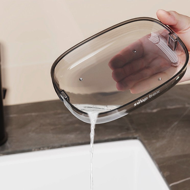 Savoniera, Flippy, Pentru Blat, PET, Scurgere Optima, din Plastic, 13 x 9 x 4 cm, Gri [3]