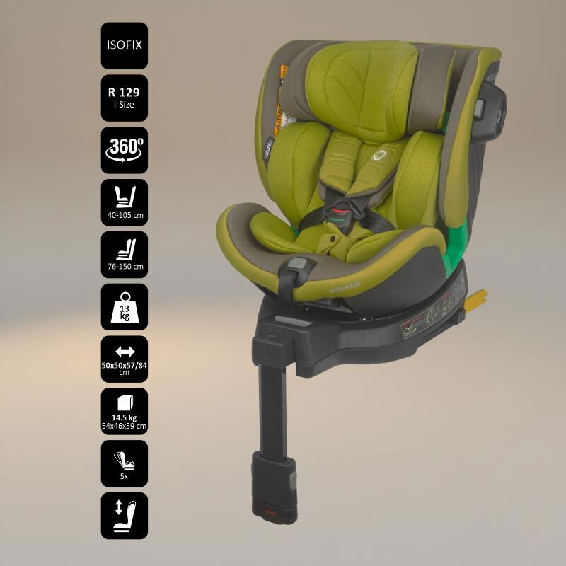 Scaun auto iSize 40-150 cm Coccolle Mago Olive khaki [8]