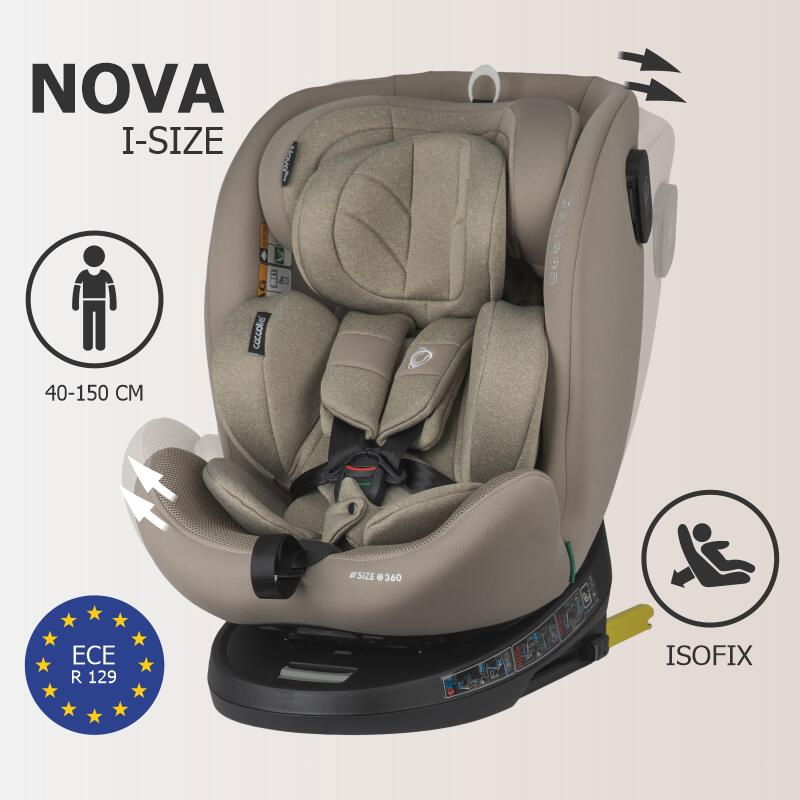 Scaun auto iSize 40-150 cm Coccolle Nova Sand beige [2]