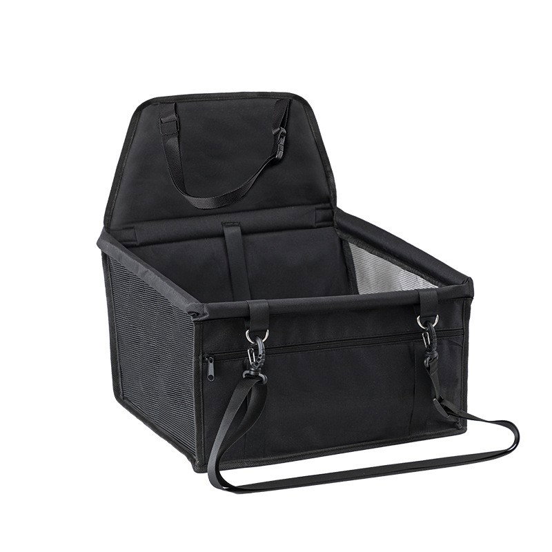 Scaun Auto pentru Animalele de Companie, Flippy, Cos Auto pentru Animale, cu Prindere de Scaun si Centura de Siguranta, 41 x 34 x 28 cm, Negru [1]
