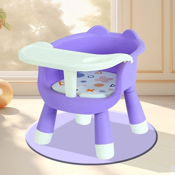 Scaun de Masa pentru Copii, Flippy, 2 in 1, Tavita Detasabila, Spatar Ergonomic, +6 Luni, Inaltime 36 cm, Mov [2]