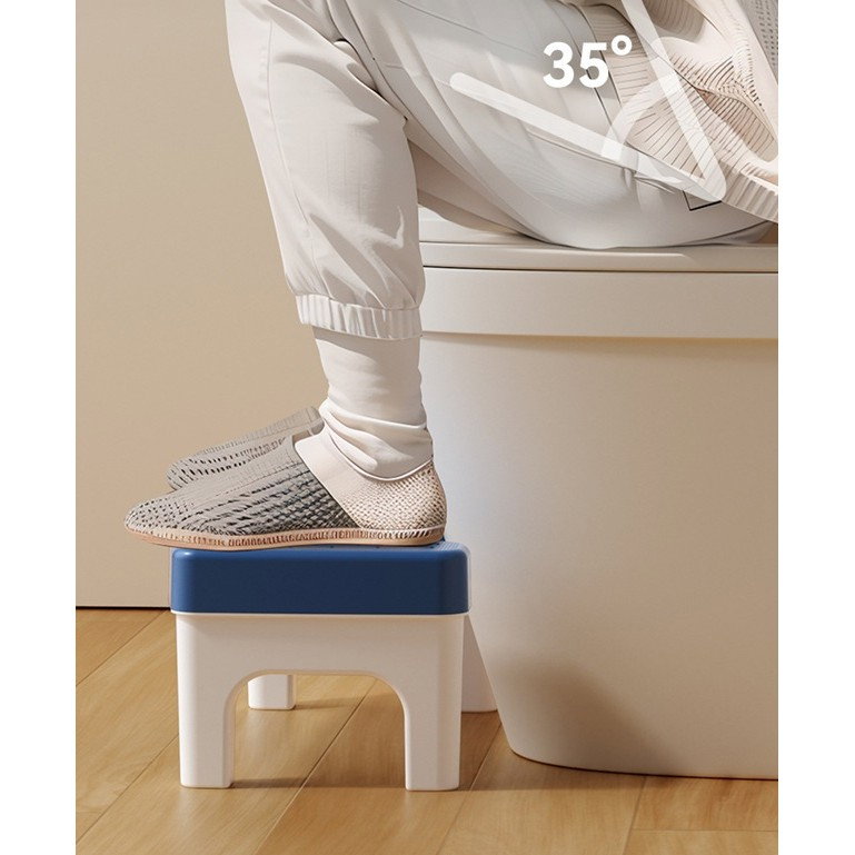 Scaunel WC, Flippy, Tratament Impotriva Hemoroizilor si Constipatiei, Scaun Inaltator WC Copii, Suport Picioare WC, Taburet Inaltator Pozitia Corecta Ghemuit Pe WC, Plastic Rezistent, 17x22x38 cm, Alb [8]