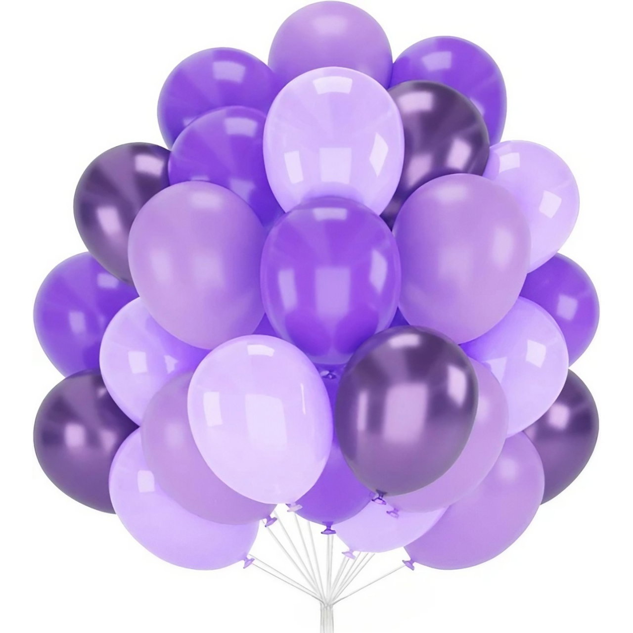 Set 10 Baloane din Latex Chrome, Flippy, Model Party, 23 cm, Diferite Nuante Mov, 2.2 g [1]