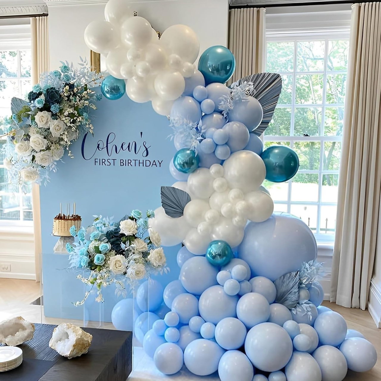 Set 10 Baloane din Latex, Flippy, Model Party, 13 cm, 1 g, Bleu [3]