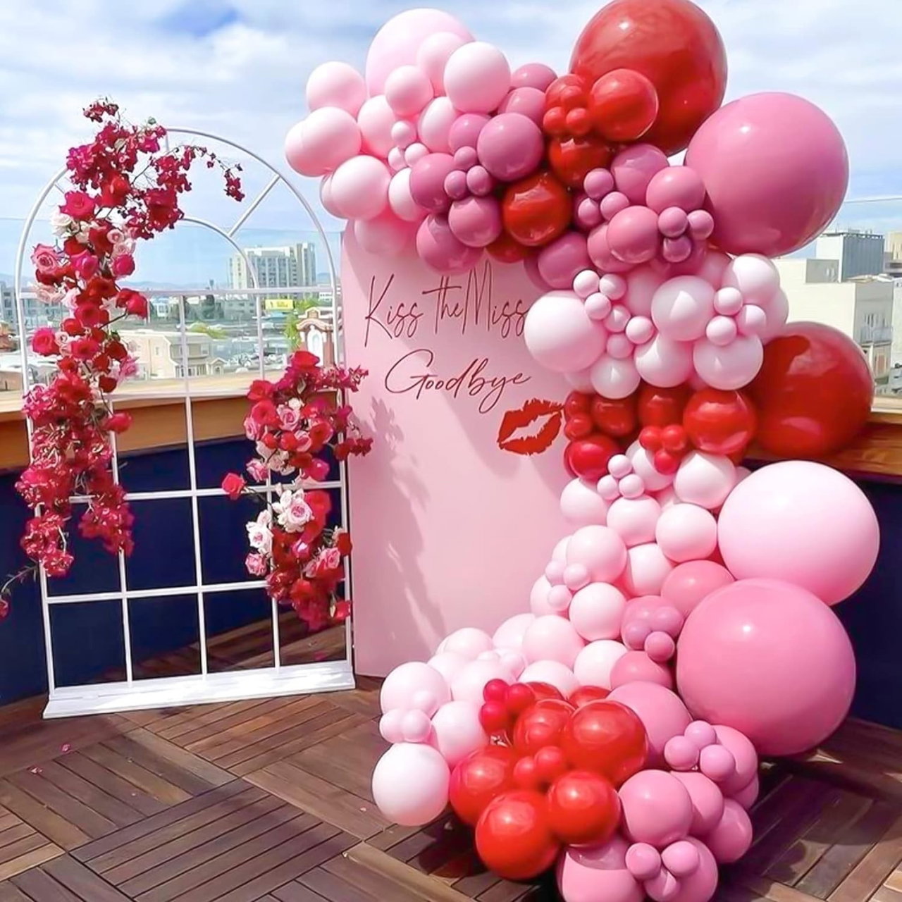 Set 10 Baloane din Latex, Flippy, Model Party, 13 cm, 1 g, Roz [4]