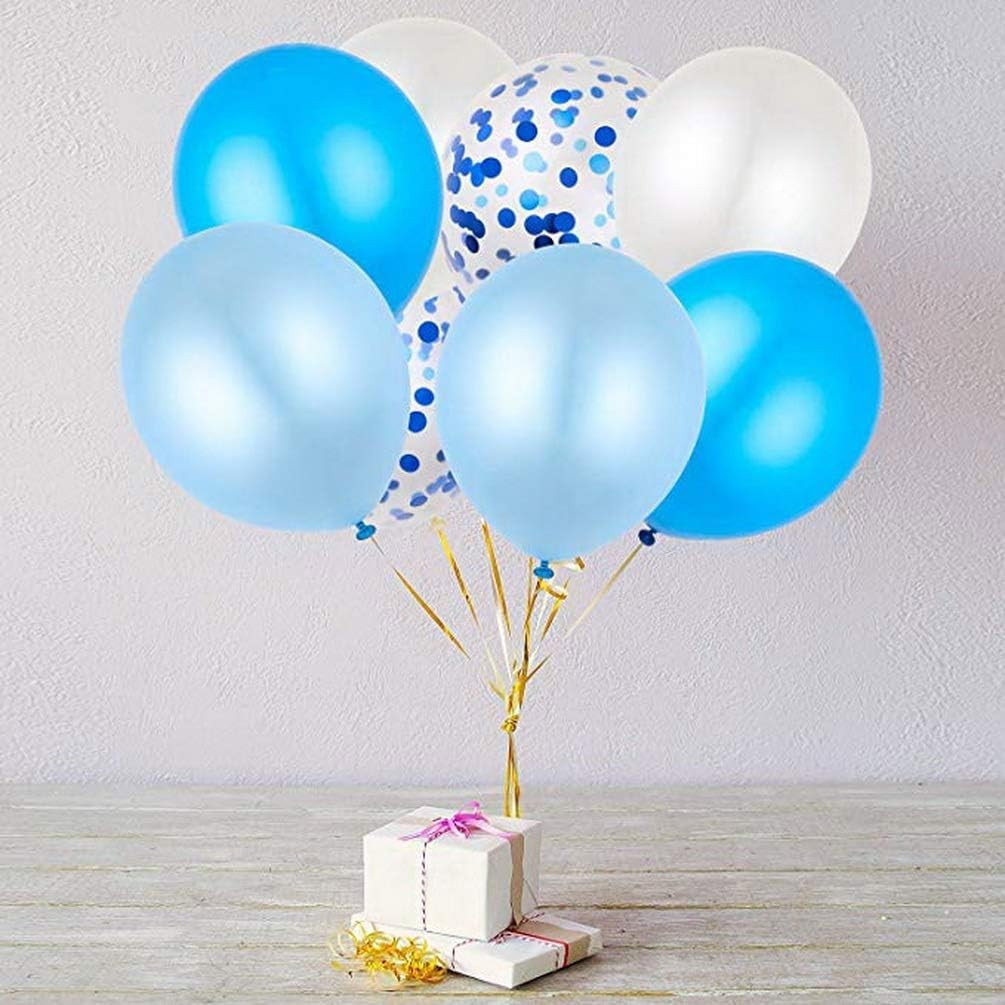 Set 10 Baloane din Latex, Flippy, Model Party Confetti, 5 x Confetti, 5 x Albastru, 25 cm, 2.2g [5]