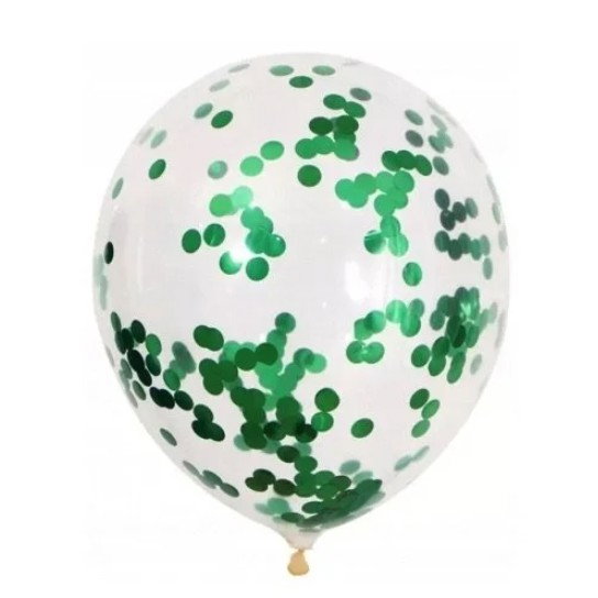 Set 10 Baloane din Latex, Flippy, Model Party Confetti, 5 x Confetti, 5 x Turcoaz, 25 cm, 2.2g [2]