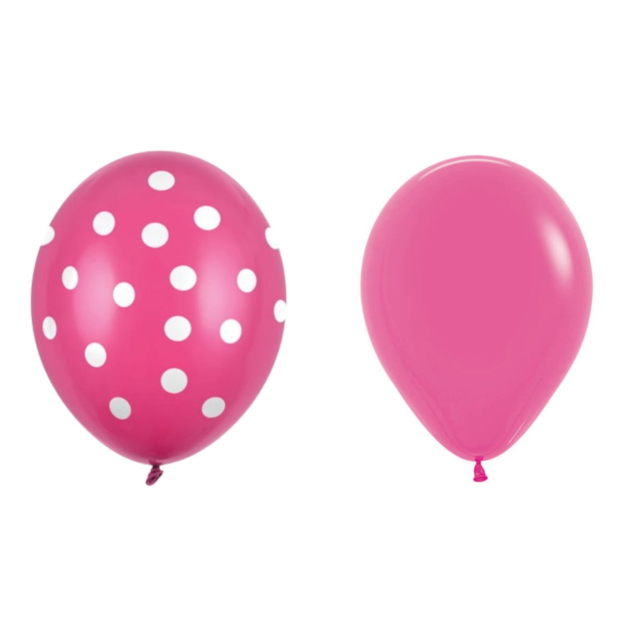Set 10 Baloane din Latex, Flippy, Model Party cu Buline si Simple, 30 cm, Fucsia, 2.8 g [4]