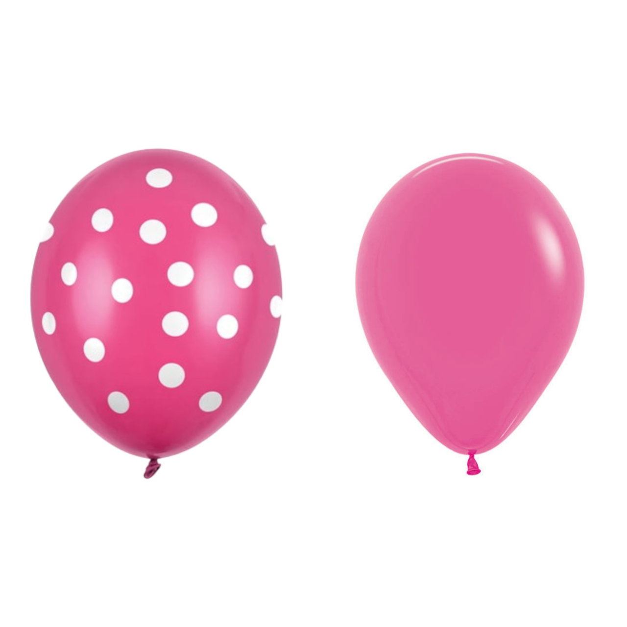 Set 10 Baloane din Latex, Flippy, Model Party cu Buline si Simple, 30 cm, Fucsia, 2.8 g [1]