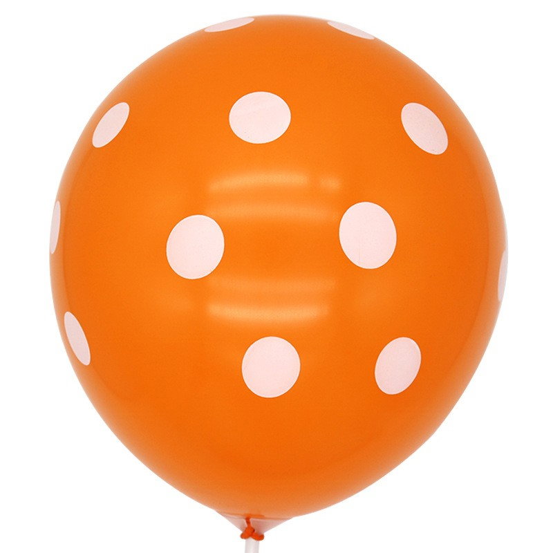 Set 10 Baloane din Latex, Flippy, Model Party cu Buline si Simple, 30 cm, Portocaliu, 2.8 g [3]