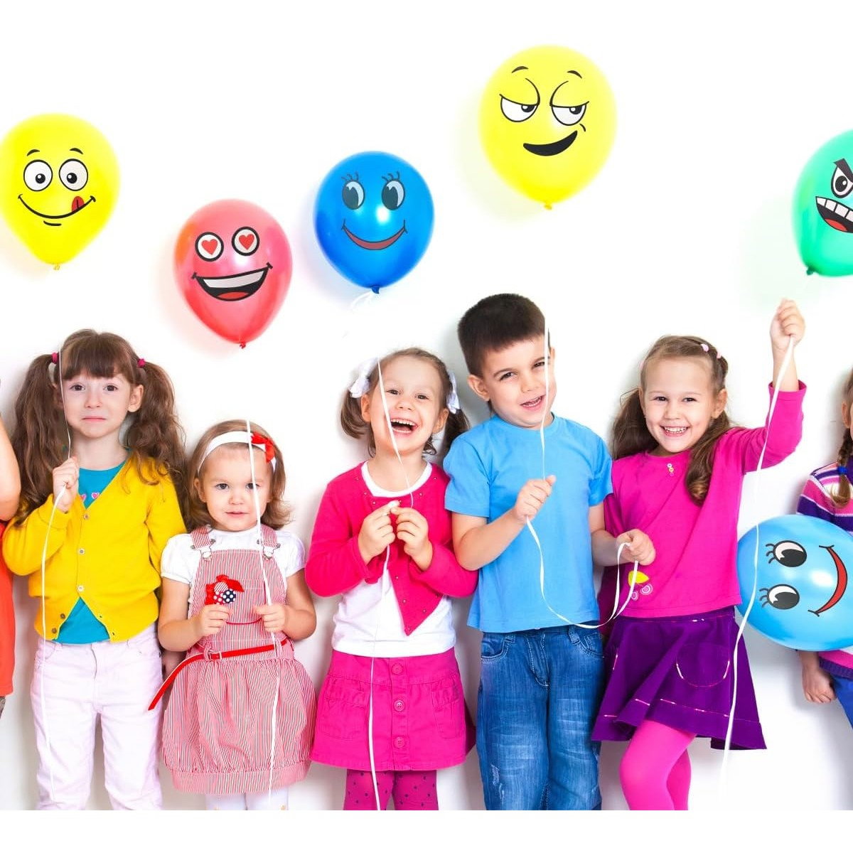 Set 10 Baloane, Flippy, Model Emoji, din Latex, 25 cm, Multicolor [4]