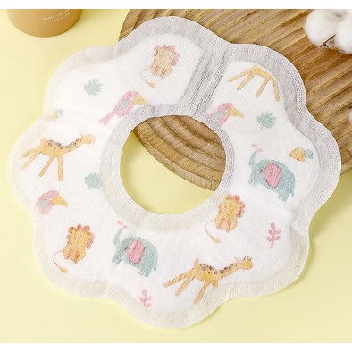 Set 10 Bavete de Unica Folosinta, Flippy, Model Animalute, pentru Bebelusi, Alb Gri [1]