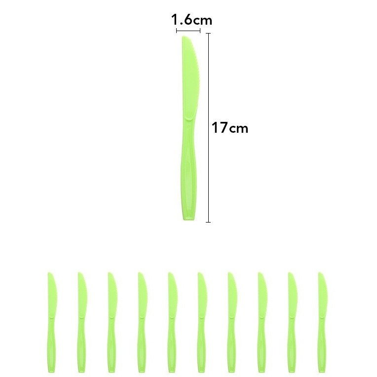 Set 10 Cutite de Unica Folosinta, Flippy, Colectia Dino Park, 17 x 1.6 cm, din Plastic PE, Verde [2]