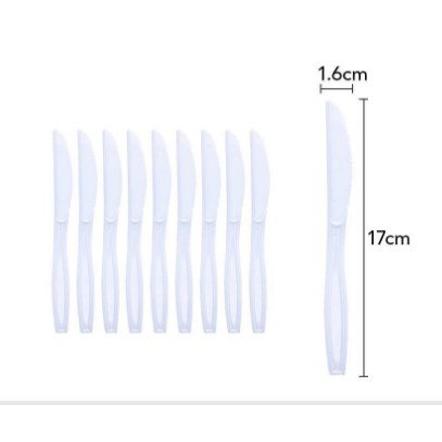 Set 10 Cutite De Unica Folosinta, Flippy, Plastic, 17x1.6 cm, alb [1]