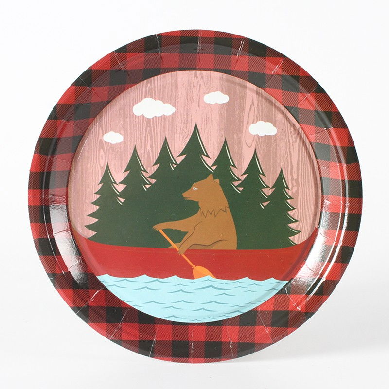 Set 10 Farfurii Unica Folosinta, Flippy, 18 cm, Model Urs, Multicolor [1]