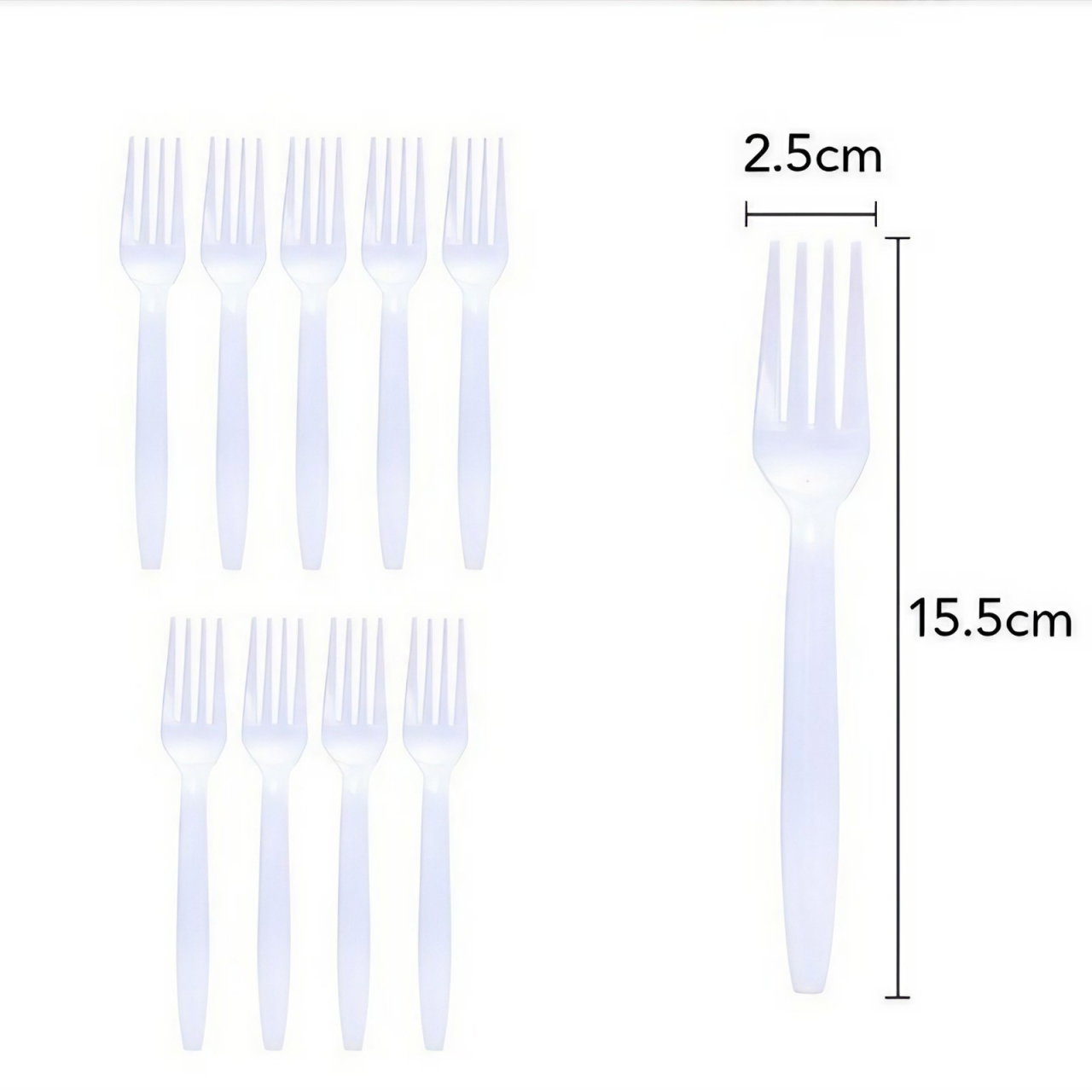 Set 10 Furculite de Unica Folosinta, Flippy, Plastic, 15.5x2.5 cm, Alb [4]