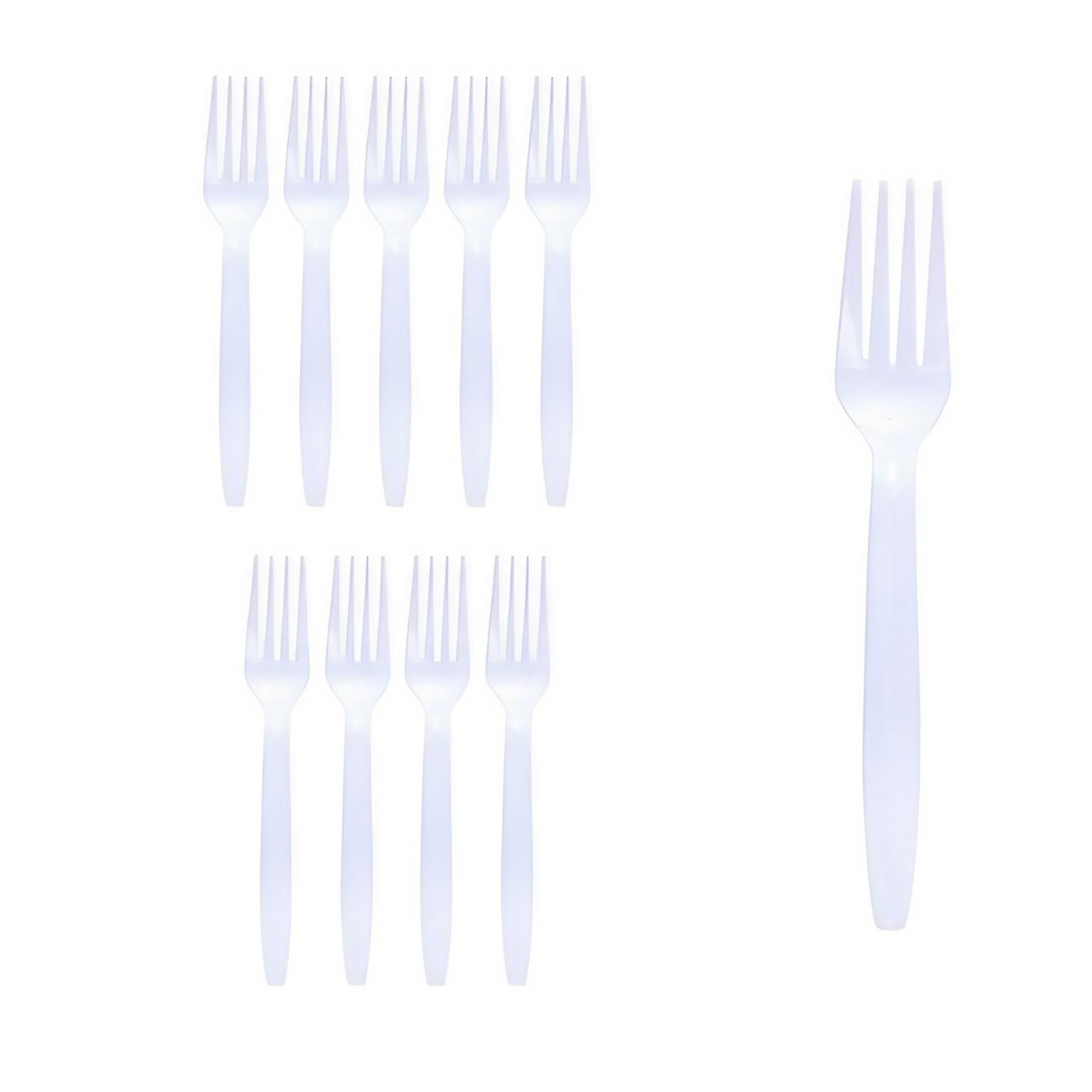 Set 10 Furculite de Unica Folosinta, Flippy, Plastic, 15.5x2.5 cm, Alb [1]