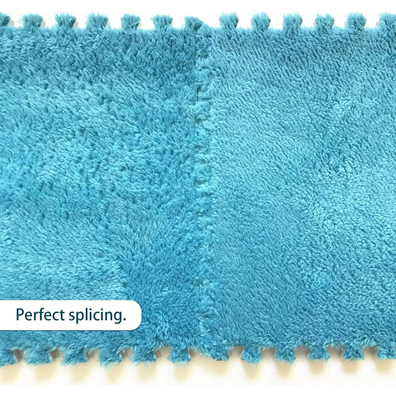 Set 10 Piese Covor tip Puzzle, Flippy, Spuma EVA, Pufos, 30 x 30 x 1 cm, Albastru [5]