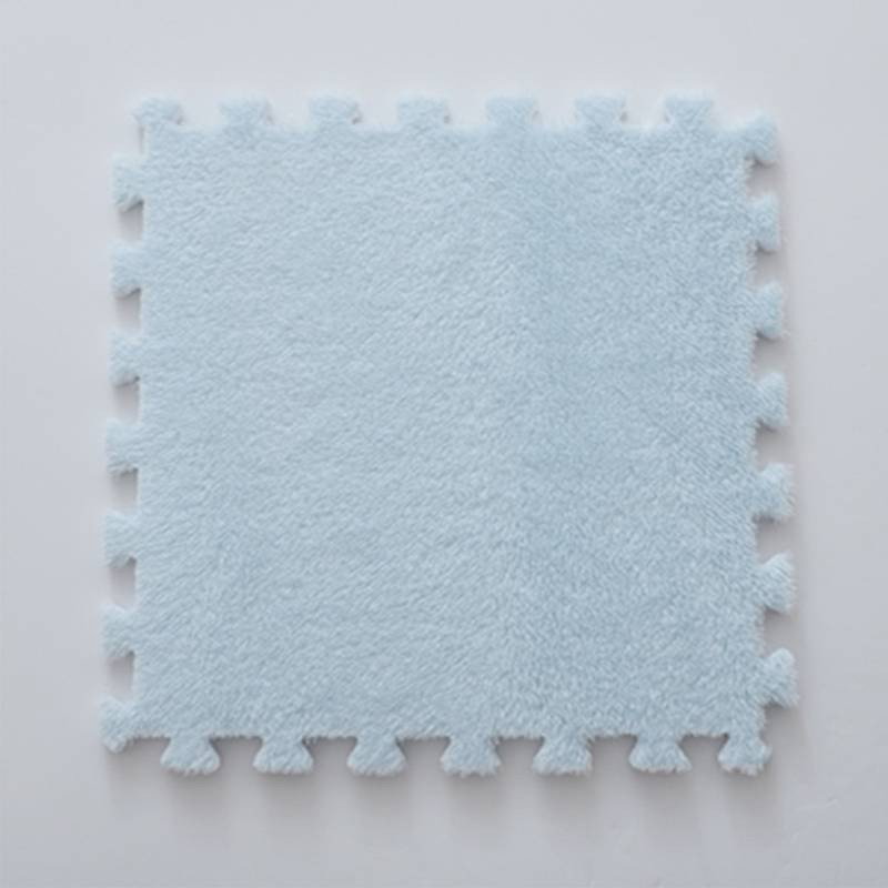 Set 10 Piese Covor tip Puzzle, Flippy, Spuma EVA, Pufos, 30 x 30 x 1 cm, Baby Blue [4]