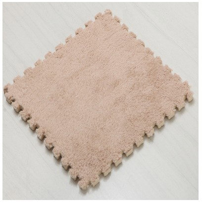 Set 10 Piese Covor tip Puzzle, Flippy, Spuma EVA, Pufos, 30 x 30 x 1 cm, Crem [2]