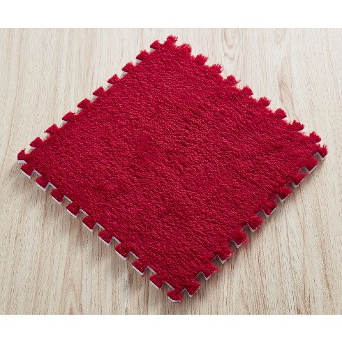 Set 10 Piese Covor tip Puzzle, Flippy, Spuma EVA, Pufos, 30 x 30 x 1 cm, Rosu [6]