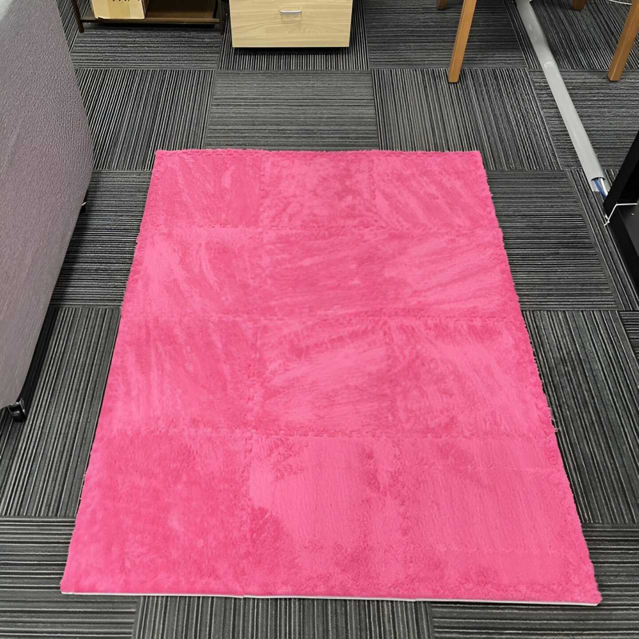 Set 10 Piese Covor tip Puzzle, Flippy, Spuma EVA, Pufos, 30 x 30 x 1 cm, Roz [5]