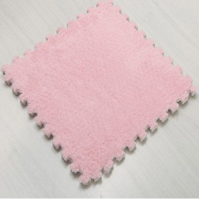 Set 10 Piese Covor tip Puzzle, Flippy, Spuma EVA, Pufos, 30 x 30 x 1 cm, Roz Pudrat [3]