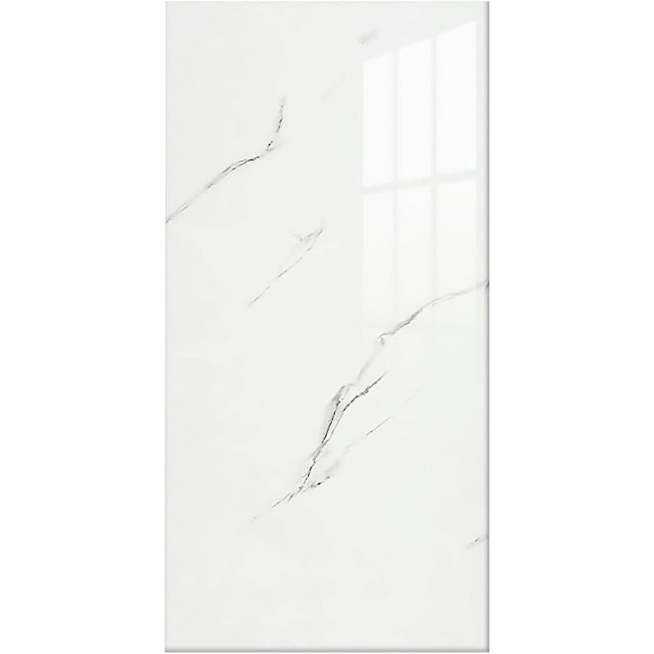 Set 10 Placi Tapet, Flippy, 60 x 30 cm, Grosime 1.5 mm, din PVC, Model Imitatie de Marmura, Suprafata acoperita 1.8 mp, Alb [8]