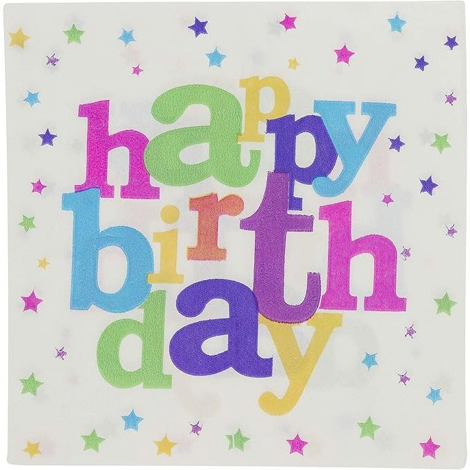 Set 10 Servetele de Masa, Flippy, Colectia Happy Birthday, 32 x 32 cm, din Hartie, Multicolor [3]