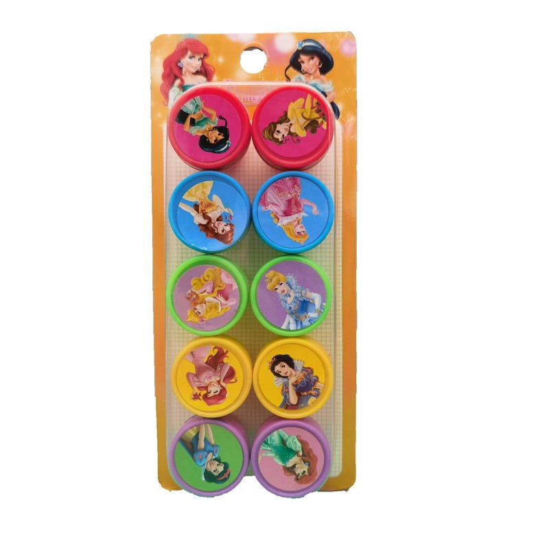Set 10 Stampile, Flippy, pentru Copii 4-6 Ani, Model Printese din Desene, 20 x 5 x 2 cm, Multicolor [1]